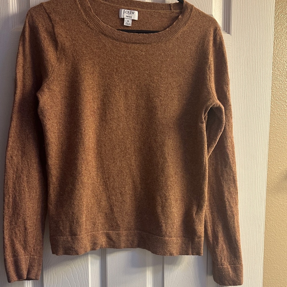 J. Crew Rich Brown Crew Neck Sweater